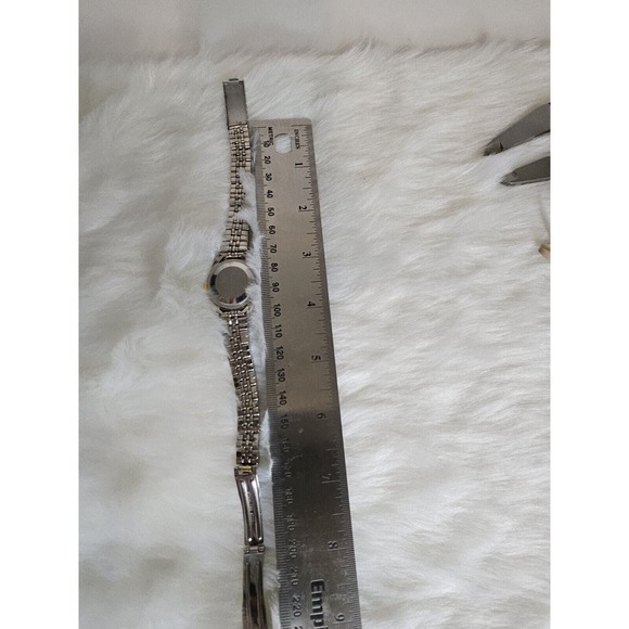 Beauriful Calvin Hill Ladies Two Tone Blue Dial Quartz Watch New Battery Runs - Picture 11 of 12